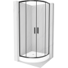 Mexen Rio cabina prysznicowa półokrągła 80 x 80 cm, przezroczysta, czarna + brodzik Rio, biały - 863-080-080-70-00-4710