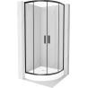 Mexen Rio cabina de duș semirotundă 90 x 90 cm, transparentă, neagră + cadă de duș, albă - 863-090-090-70-00-4710
