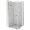 Mexen Roma Cabină de duș Duo cu uși pivotante 70 x 70 cm, transparentă, aurie - 854-070-070-50-00-02