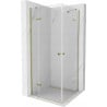 Mexen Roma Duo cabină de duș pivotantă 90 x 90 cm, transparent, auriu - 854-090-090-50-00-02