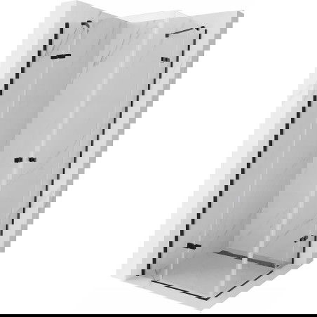 Mexen Roma Duo cabină de duș cu ușă batantă 80 x 80 cm, transparentă, neagră - 854-080-080-70-00-02