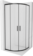 Mexen Rio félköríves zuhanykabin 70 x 70 cm, fagyott, fekete - 863-070-070-70-30