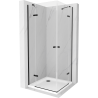 Mexen Roma Duo cabină de duș cu deschidere 100 x 100 cm, transparent, negru + cadă Flat - 854-100-100-70-02-4010B