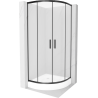 Cabină de duș Mexen Rio semicirculară 70 x 70 cm, mată, neagră + cadă Rio, albă - 863-070-070-70-30-4710