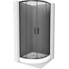 Mexen Rio cabina de duș semicirculară 70 x 70 cm, grafit, neagră + cadă de duș, albă - 863-070-070-70-40-4710