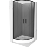 Mexen Rio cabină de duș semicirculară 70 x 70 cm, grafit, negru + bazin Rio, alb - 863-070-070-70-40-4710