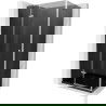 Mexen Roma cabină de duș cu ușă batantă 100 x 80 cm, grafit, crom + cadă dus Flat, negru - 854-100-080-01-40-4070
