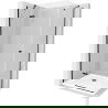 Mexen Roma cabină de duș cu balamale 70 x 100 cm, transparent, Neagră + cadă de duș Flat, Albă - 854-070-100-70-00-4010B