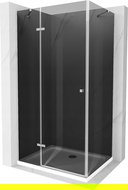 Mexen Roma cabină de duș cu balamale 70 x 90 cm, Grafit, Crom + cadă de duș Flat, Albă - 854-070-090-01-40-4010