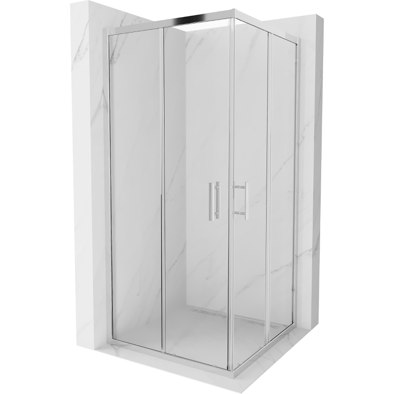 Mexen Rio 90 x 90 cm-es négyzet alakú zuhanykabin, áttetsző, króm - 860-090-090-01-00