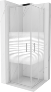 Mexen Rio 70 x 70 cm négyzet alakú zuhanykabin, fehér csíkok, króm - 860-070-070-01-20