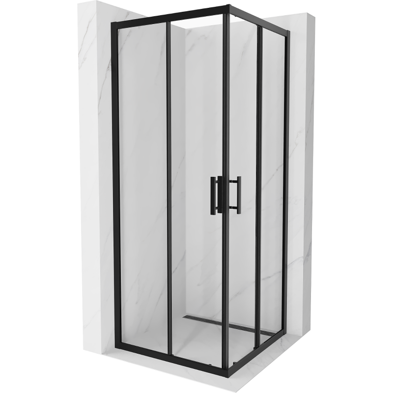 Mexen Rio cabină de duș pătrată 80 x 80 cm, transparentă, neagră - 860-080-080-70-00