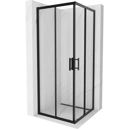 Mexen Rio cabină de duș pătrată 80 x 80 cm, transparentă, neagră - 860-080-080-70-00
