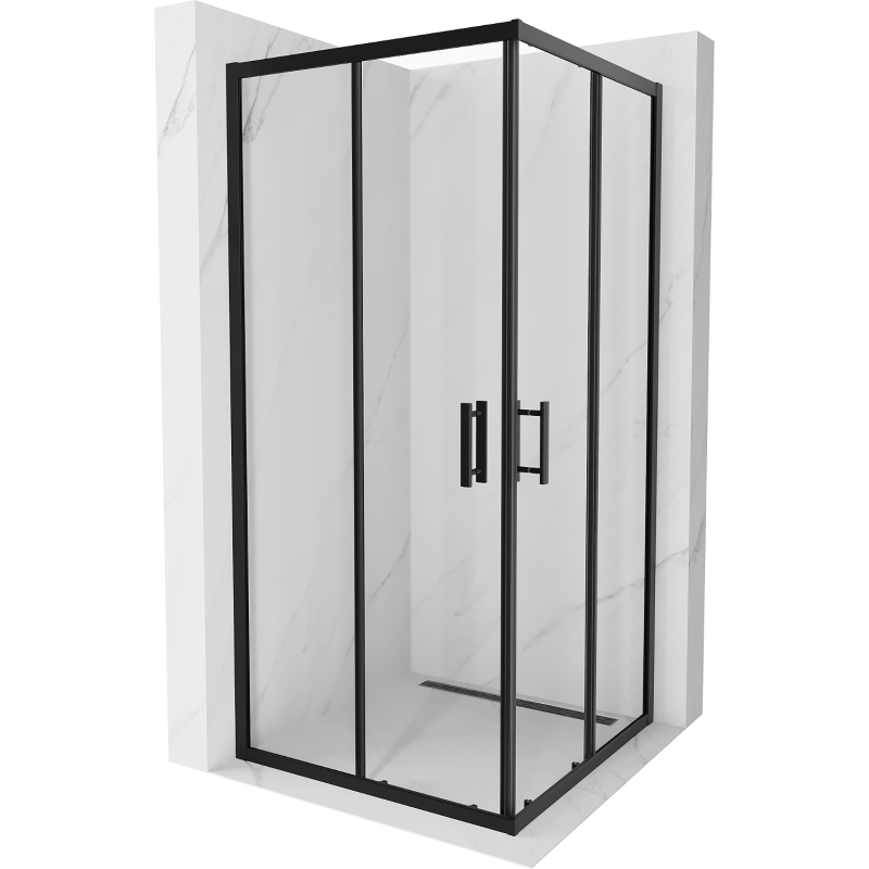 Mexen Rio cabină de duș pătrată 90 x 90 cm, transparentă, neagră - 860-090-090-70-00