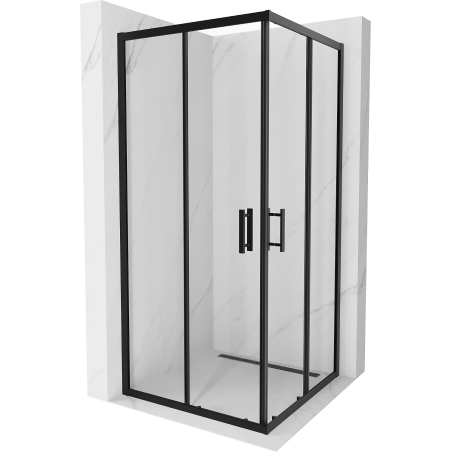 Mexen Rio cabină de duș pătrată 90 x 90 cm, transparentă, neagră - 860-090-090-70-00