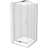 Mexen Rio cabina de duș pătrată 80 x 80 cm, ceață, crom + cadă de duș, alb - 860-080-080-01-30-4510