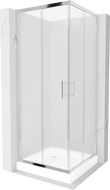 Mexen Rio cabina de duș pătrată 80 x 80 cm, ceață, crom + cadă de duș, alb - 860-080-080-01-30-4510