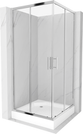 Mexen Rio cabină de duș pătrată 90 x 90 cm, transparentă, crom + cadă de duș, alb - 860-090-090-01-00-4510