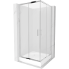 Mexen Rio 90 x 90 cm-es, szögletes zuhanykabin, deres, króm + fehér zuhanytálca - 860-090-090-01-30-4510