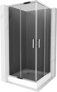 Mexen Rio cabina de duș pătrată 90 x 90 cm, grafit, crom + vas de duș, alb - 860-090-090-01-40-4510