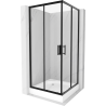 Mexen Rio cabina de duș pătrată 90 x 90 cm, transparentă, neagră + cadă de duș, albă - 860-090-090-70-00-4510