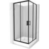 Mexen Rio cabină de duș pătrată 90 x 90 cm, transparentă, neagră + cadă de duș Rio, albă - 860-090-090-70-00-4510