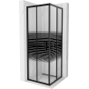 Mexen Rio cabină de duș pătrată 70 x 70 cm, benzi negre, negru - 860-070-070-70-20