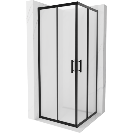 Mexen Rio cabina de duș pătrată 80 x 80 cm, mat, neagră - 860-080-080-70-30