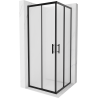 Mexen Rio cabina de duș pătrată 80 x 80 cm, mat, neagră - 860-080-080-70-30