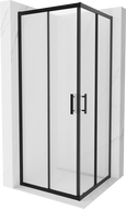 Mexen Rio cabina de duș pătrată 80 x 80 cm, mat, neagră - 860-080-080-70-30