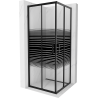 Mexen Rio cabină de duș pătrată 80 x 80 cm, benzi negre, negru - 860-080-080-70-20