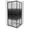Cabină de duș pătrată Mexen Rio 90 x 90 cm, dungi negre, neagră - 860-090-090-70-20