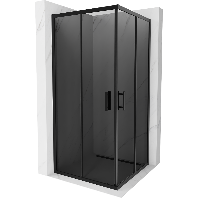 Mexen Rio cabină de duș pătrată 90 x 90 cm, grafit, negru - 860-090-090-70-40