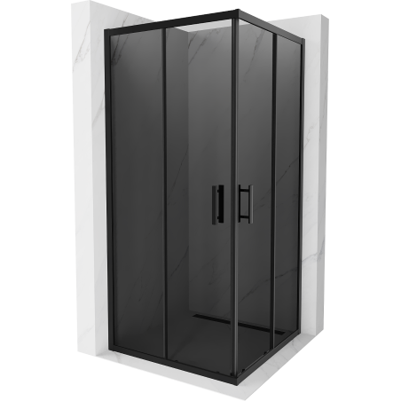 Mexen Rio cabină de duș pătrată 90 x 90 cm, grafit, negru - 860-090-090-70-40