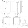 Mexen Mist T 80 x 75 cm-es balra nyíló zuhanykabin, fekete keret, fekete - 8A4T-080-075-70-70-L