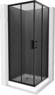 Mexen Rio cabină de duș pătrată 80 x 80 cm, grafit, neagră + cadă de duș, albă - 860-080-080-70-40-4510