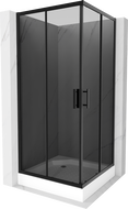 Mexen Rio cabină de duș pătrată 90 x 90 cm, grafit, neagră + cadă de duș, albă - 860-090-090-70-40-4510