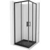 Mexen Rio cabină de duș pătrată 80 x 80 cm, transparent, Neagră + cadă de duș Flat, Neagră - 860-080-080-70-00-4070B