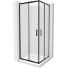 Mexen Rio cabina de duș pătrată 90 x 90 cm, mat, negru + cadă Flat, alb - 860-090-090-70-30-4010B