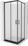 Mexen Rio cabină de duș pătrată 80 x 80 cm, Înghețat, Neagră + cadă de duș Flat, Neagră - 860-080-080-70-30-4070B