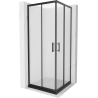 Mexen Rio cabina de duș pătrată 90 x 90 cm, înghețat, negru + tavă de duș Flat, neagră - 860-090-090-70-30-4070B