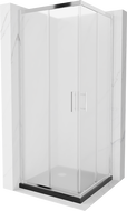 Mexen Rio cabină de duș pătrată 70 x 70 cm, Înghețat, Crom + cadă de duș Flat, Neagră - 860-070-070-01-30-4070