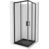 Mexen Rio cabină de duș pătrată 70 x 70 cm, transparent, Neagră + cadă de duș Flat, Neagră - 860-070-070-70-00-4070B