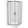 Mexen Rio cabină de duș semirotundă 80 x 80 cm, mat, negru + cadă Flat, alb - 863-080-080-70-30-4110B
