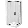 Cabină de duș semicirculară Mexen Rio 90 x 90 cm, glazată, neagră + cadă Flat, albă - 863-090-090-70-30-4110B