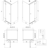 Mexen Lunar T cabină de duș basculantă dreapta 120 x 120 cm, transparent, aur roz - 834T-120-120-60-00-P