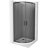 Cabină de duș semicirculară Mexen Rio 90 x 90 cm, grafit, negru + cadă Flat, alb - 863-090-090-70-40-4110B