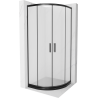 Cabină de duș semicirculară Mexen Rio 80 x 80 cm, mat, negru + cădiță Flat, neagră - 863-080-080-70-30-4170B