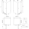 Mexen Lunar L cabină de duș cu deschidere spre stânga 90 x 90 cm, transparent, aur roz - 834L-090-090-60-00-L