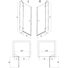 Mexen Lunar ușă de duș rabatabilă stânga 140 cm, transparentă, neagră - 834-140-000-70-00-L